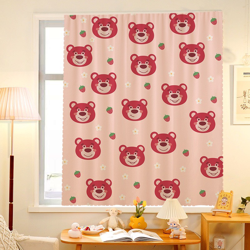 Rèm vải khoen lỗ, khoen ri đô, rèm dán gấu dâu lớn vải dày khả năng chống nắng cao