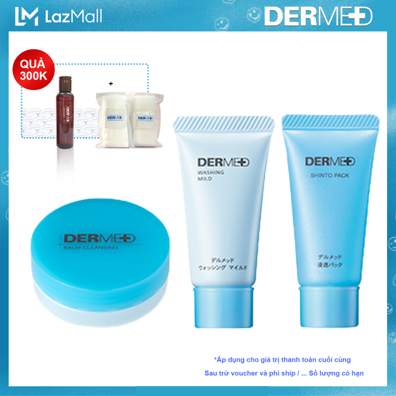 (Premium Cleansing Series) Kem tẩy trang gốc dầu dạng sáp - Sữa rửa mặt cấp ẩm làm sạch sâu - Tẩy da chết, Bộ sản phẩm làm sạch dành cho cả nam và nữ Minisize Dermed Cleansing 45g