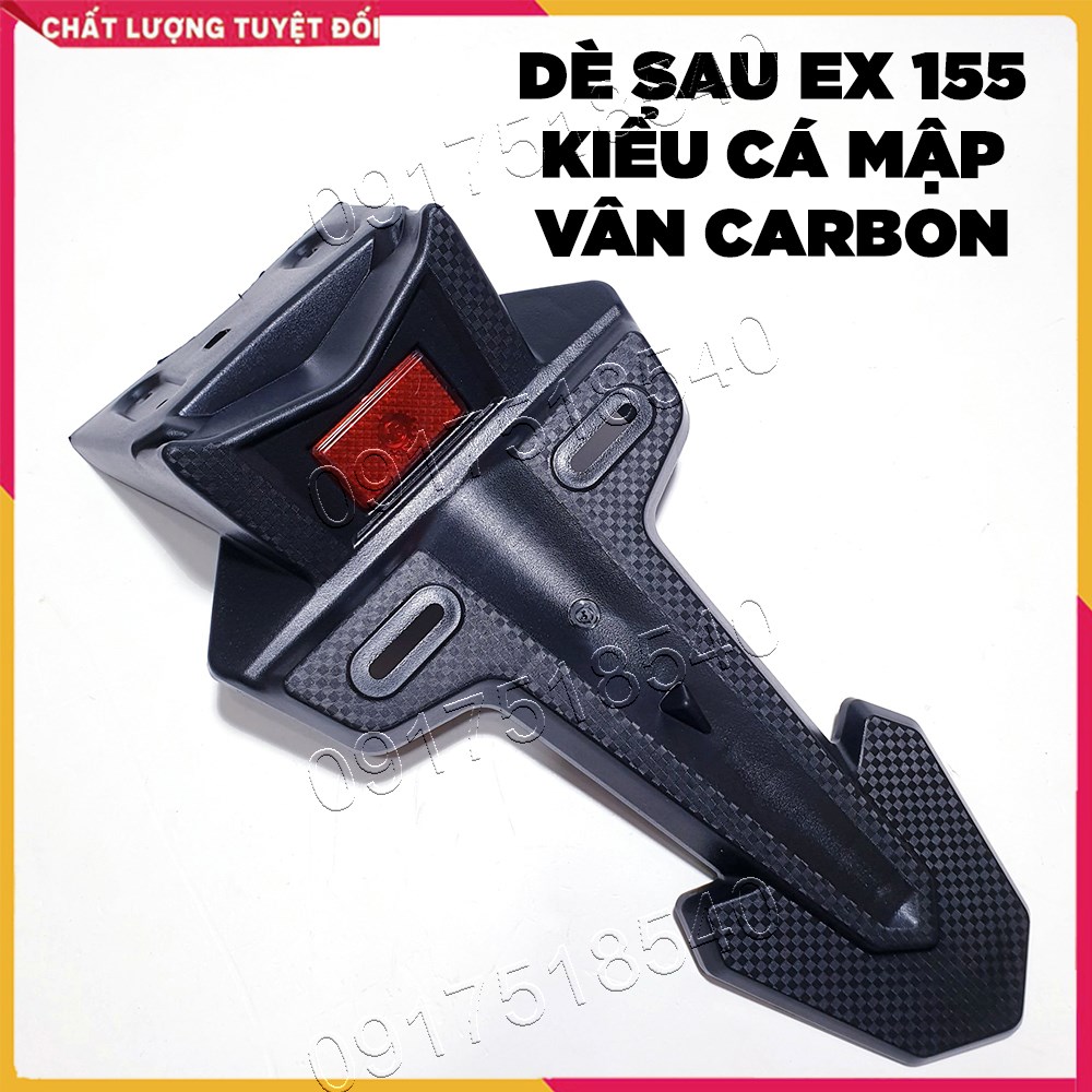 Dè Sau Ex 155 - Exciter 155 Kiểu Cá Mập Vân Cacbon