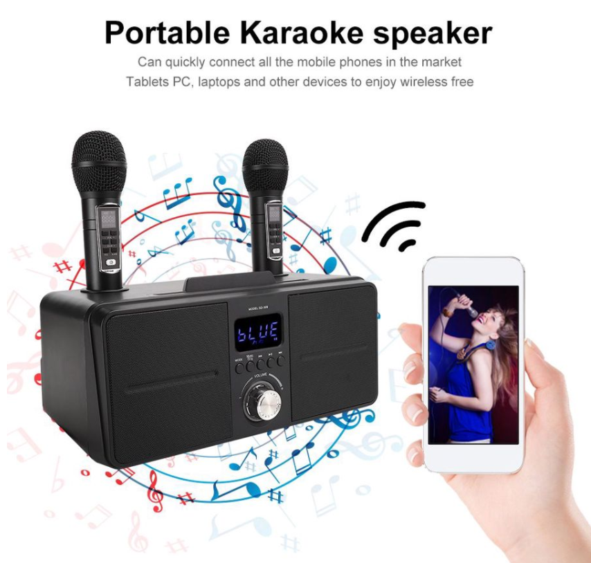 [HCM](Trọn Bộ 2 Micro) Loa Sub Karaoke Chính Hãng Qisheng Qs-309 Loa Karaoke Mini Công Suất Lớn Loa Karaoke Mini Công Suất Lớn Thiết Kế Với Bộ Điều Chỉnh Bass Echo Âm Lượng Trên Micro Cực Kỳ Tiện Lợi Thỏa Sức Ca Hát Ở Mọi Nơi Mọi