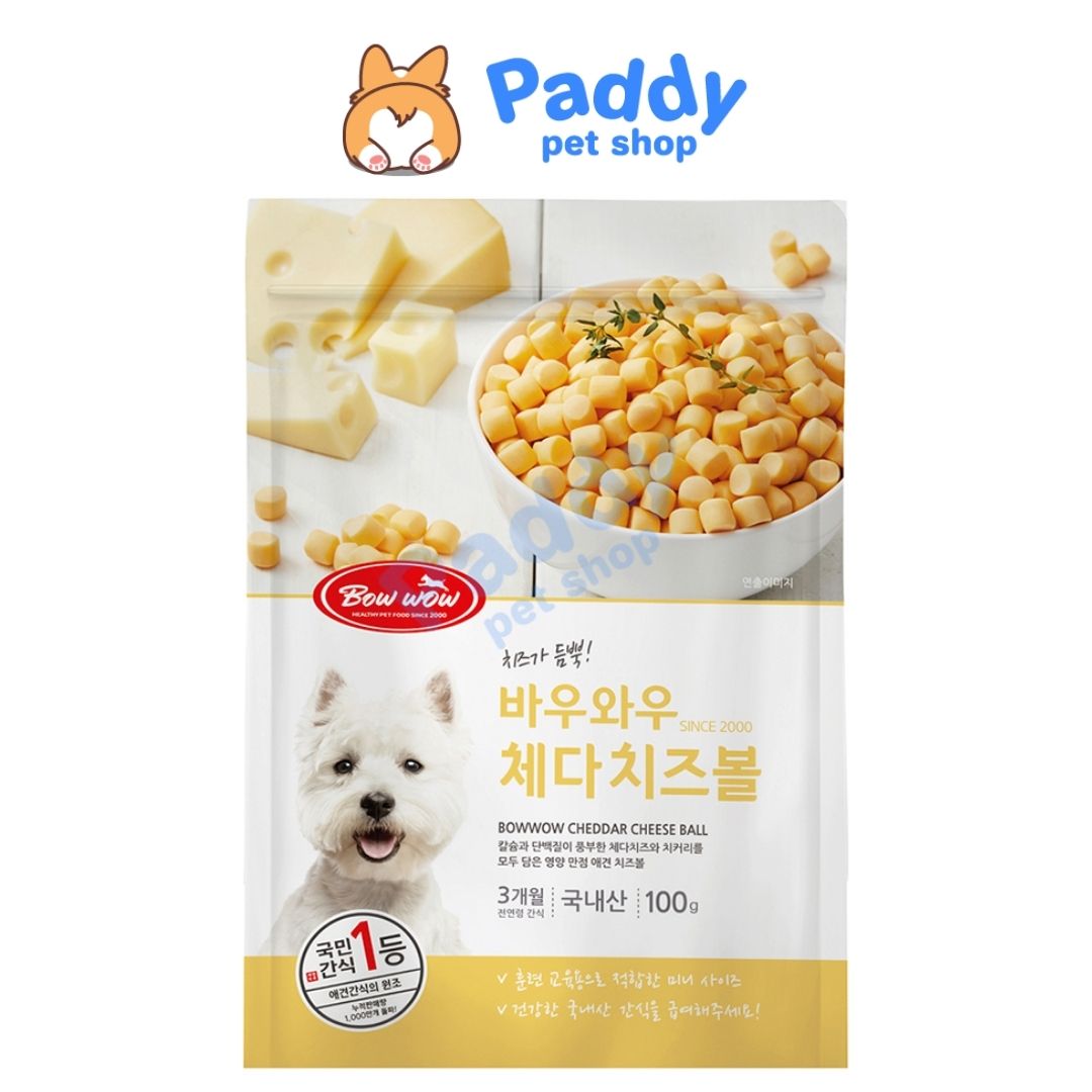 Bánh Thưởng Cho Chó Phô Mai Viên Bowwow Cheese Ball 100g