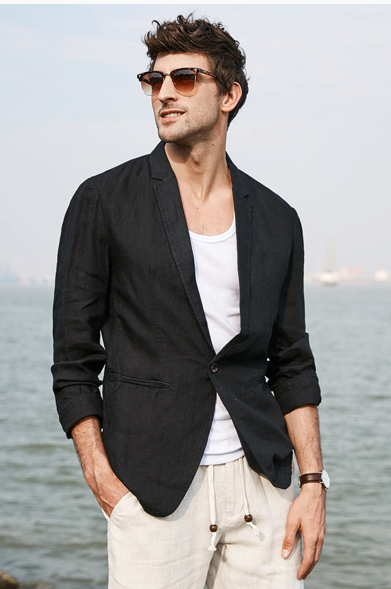 Áo vest blazer linen nam túi bổ OCCO, chất vải linen mềm mại, thời trang phong cách trẻ