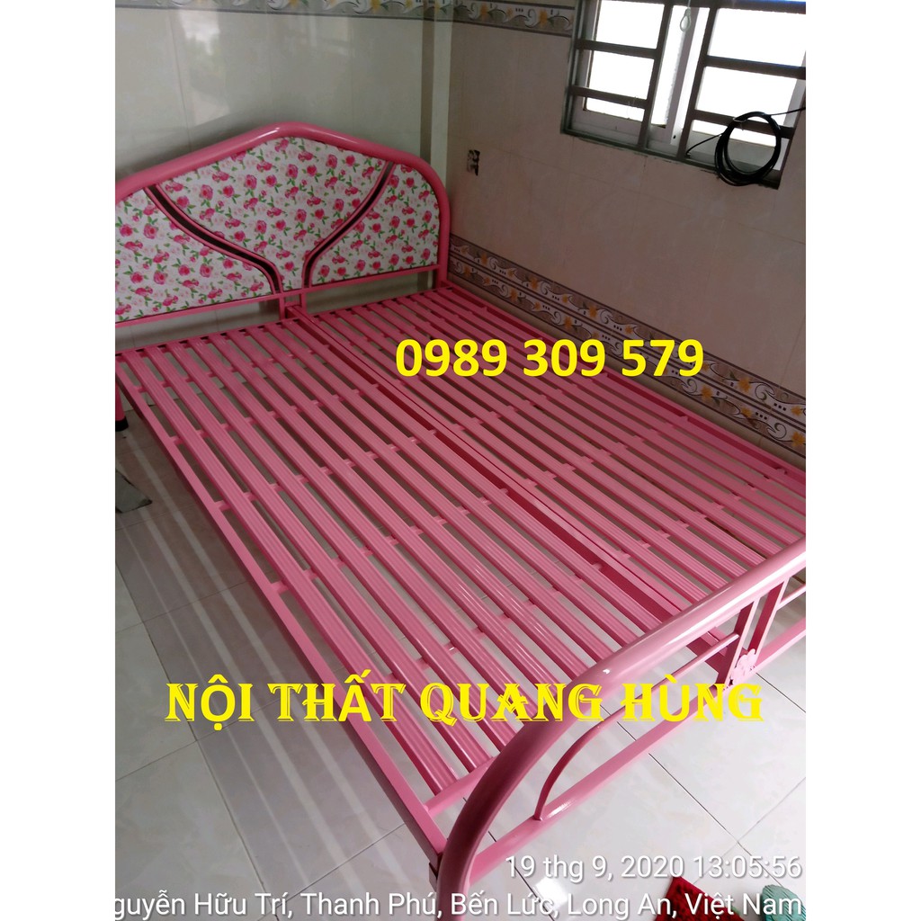 [HCM]GIƯỜNG SẮT ỐNG TRÒN NGANG 1M6 CAO CẤP HCM