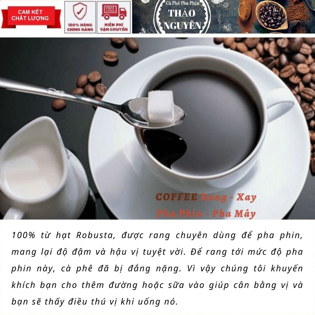 500gr COFFEE CÀ PHÊ RANG XAY THẢO NGUYÊN - CÀ PHÊ PHA PHIN