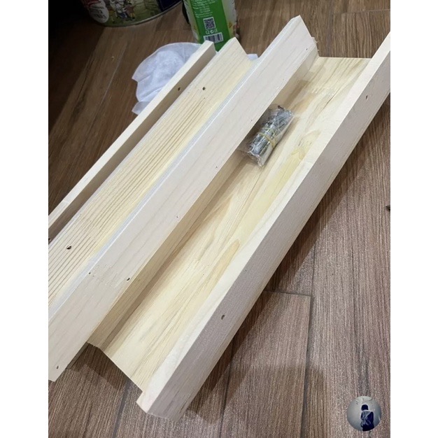 Kệ Treo Tường Bằng Gỗ Có Thanh Chắn, Kệ Để Sách Khung Ảnh Đồ Decor