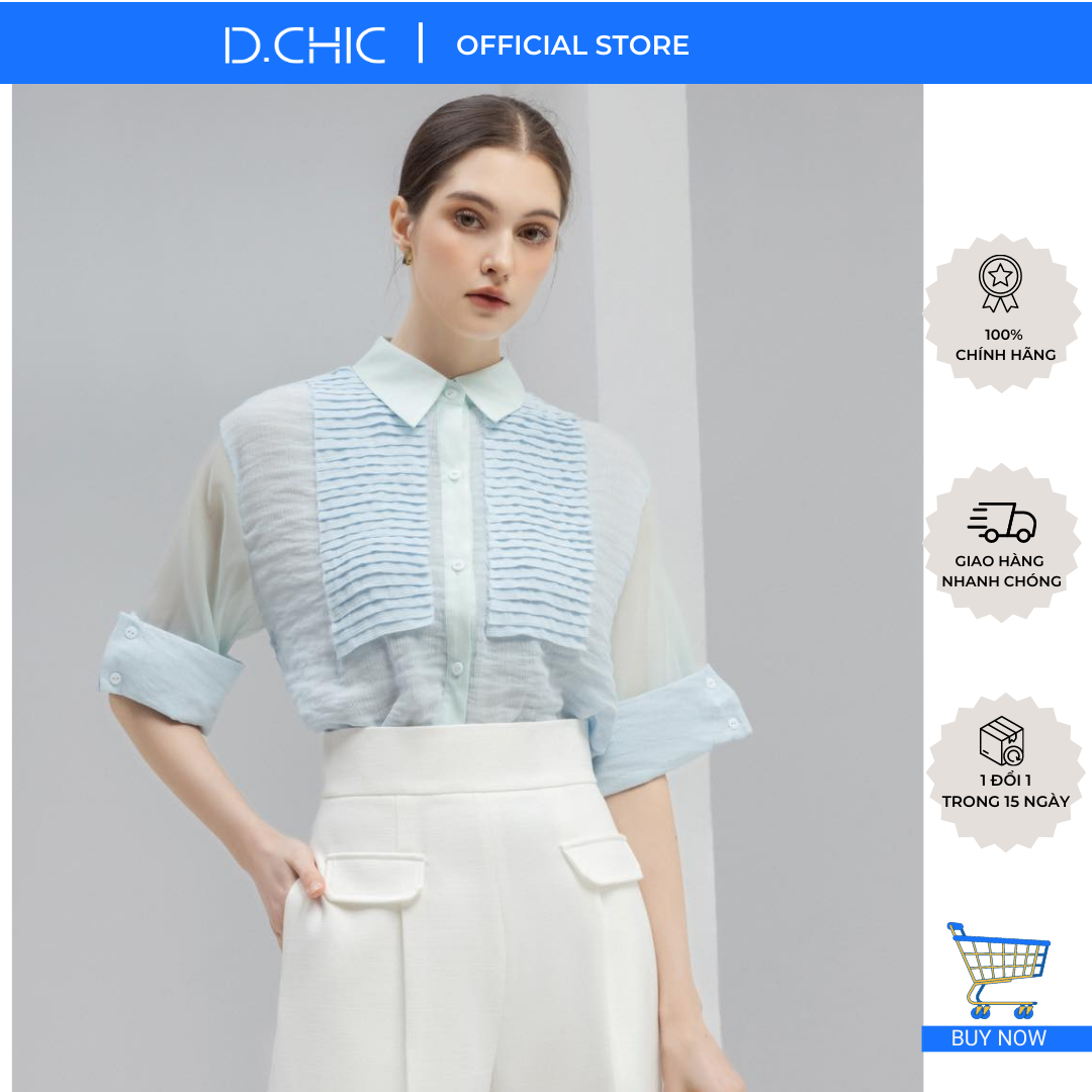 Áo sơ mi tay lỡ xếp ly ngực D.CHIC MS: 1811967 | Lazada.vn Áo Sơ Mi Tay Lỡ Xếp Ly Ngực D.Chic Ms: 1811967 | Lazada.Vn