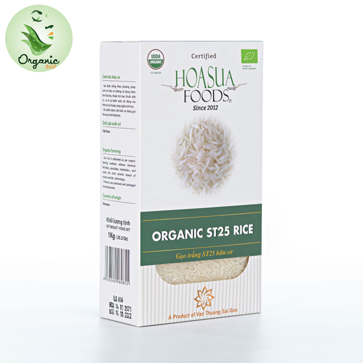 Gạo trắng hữu cơ ST25 Hoa Sữa 1kg