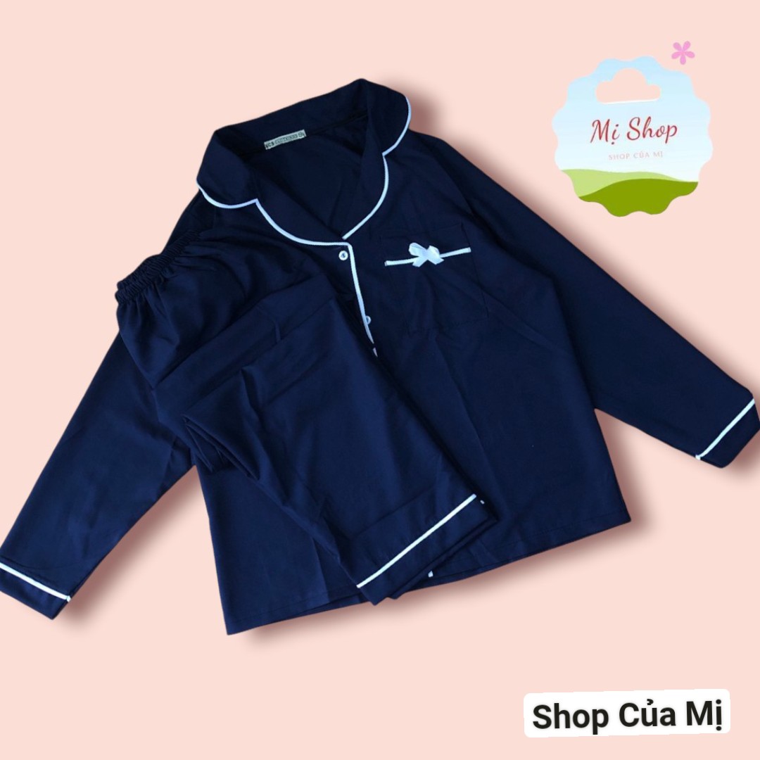 Đồ Bộ Nữ, Set Bộ Pijama Mặc Nhà Vải Phi Lụa Mờ ( Không bóng ) Nơ Túi dễ thương Q233