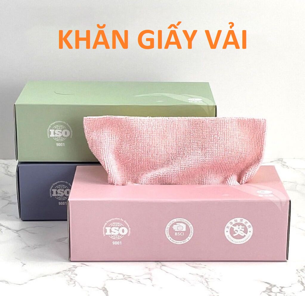 Hộp 20 khăn vải lau đa năng siêu thấm, khăn vải đa năng, lau bếp - khăn lau bát đĩa dạng rút tiện lợi có thể giặt tái sử dụng