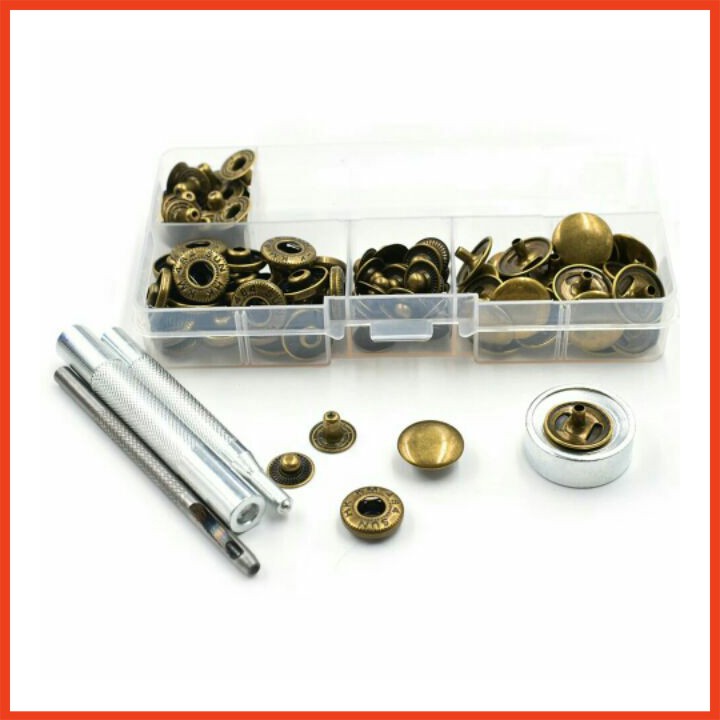 Cúc bấm đồng ykk 4 chi tiết, nút bấm áo 4 chi tiết, cúc đồng vàng