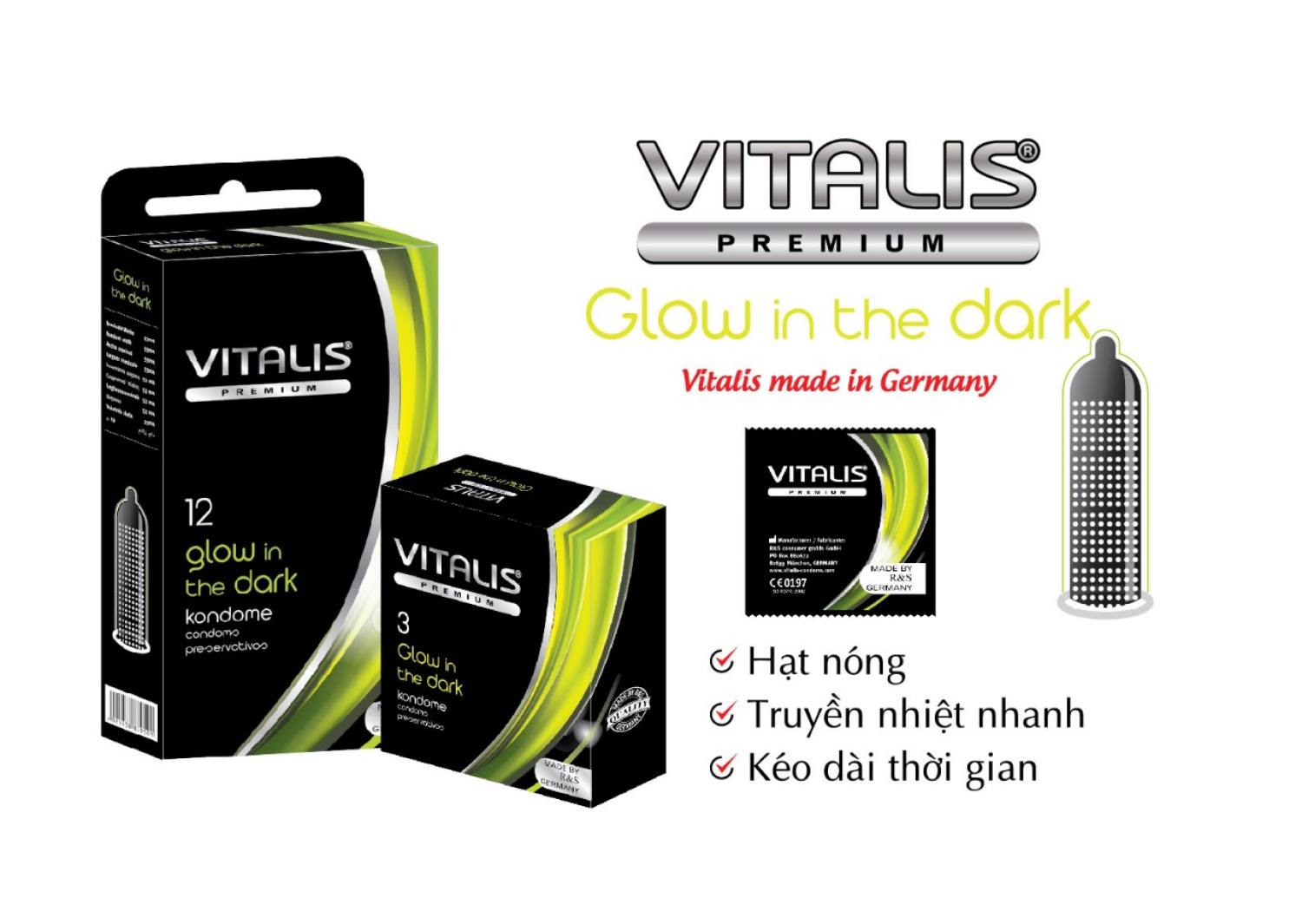 Bao cao su Vitalis glow in the dark