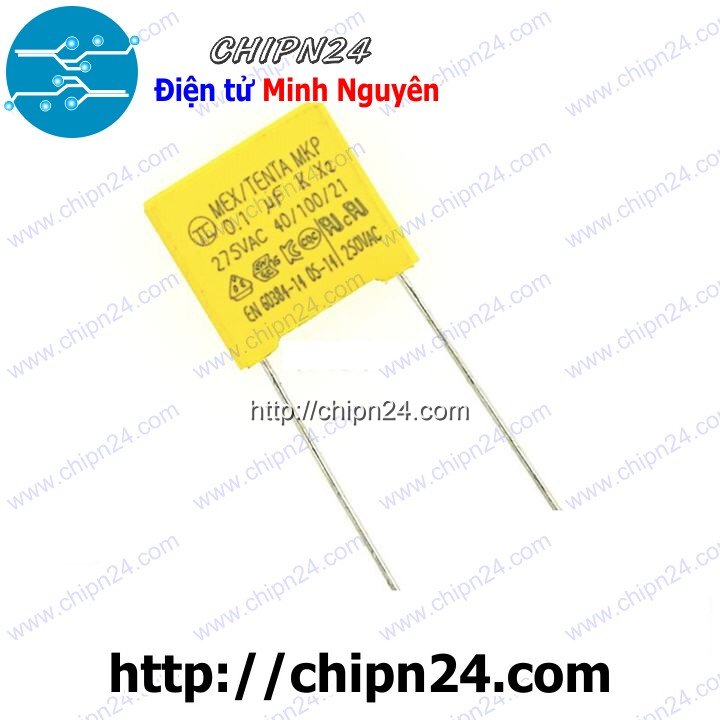 [5 con] (G51) Tụ hộp 104 275VAC 10mm (0.1uF MEX/TENDA MKP K X2 40/100/21)