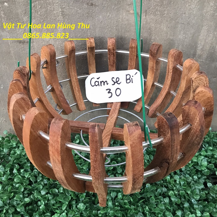 Chậu gỗ camse bí fi 30