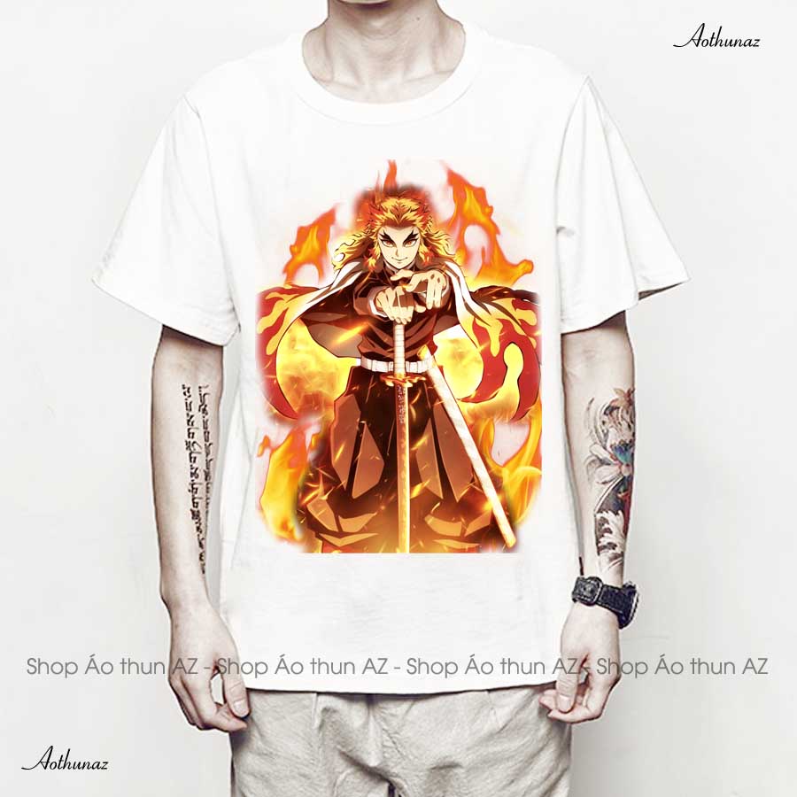 Áo thun Anime Rengoku Kyoujurou Viêm đế - Kimetsu no Yaiba M2446