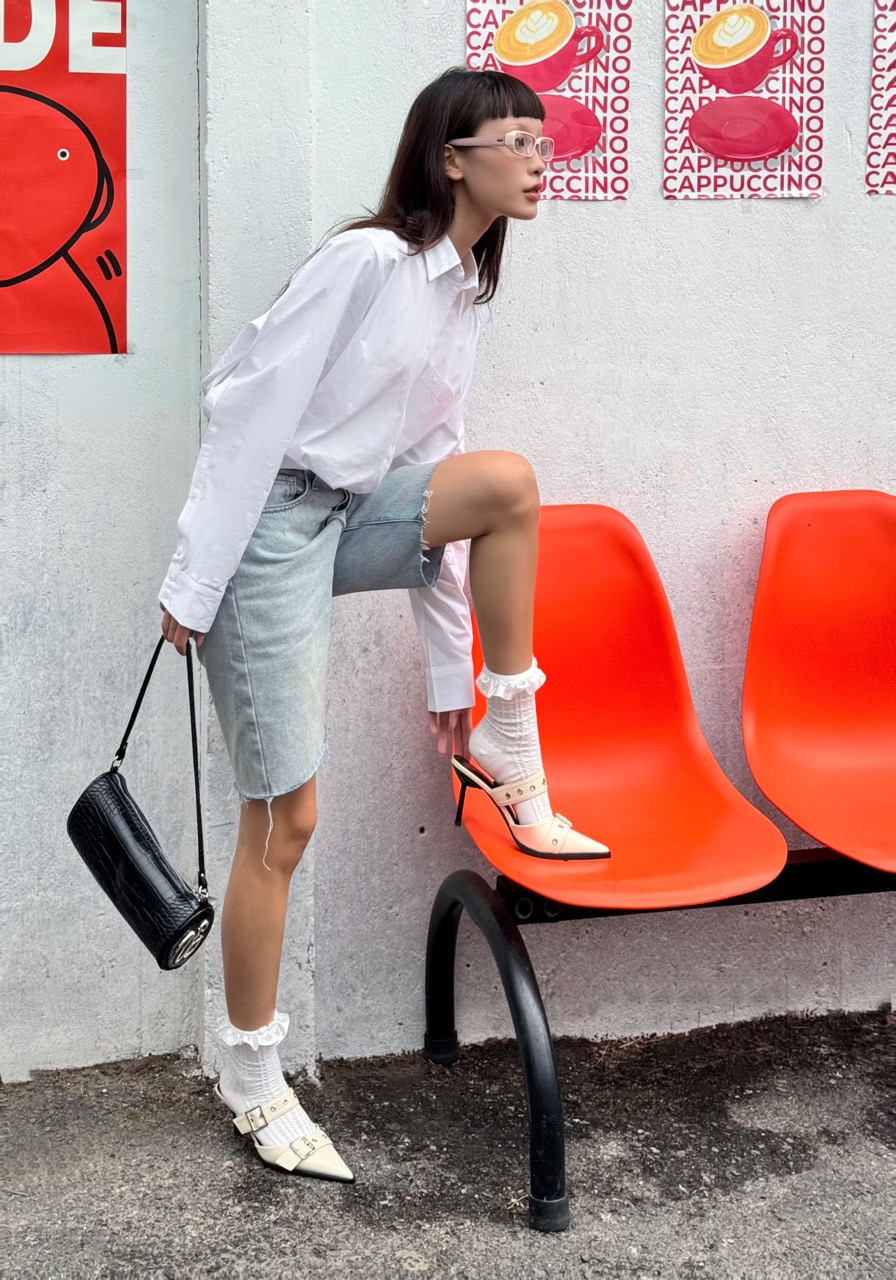 TheBLueTshirt - Quần Short Jeans  Nữ - Rolling In Short - Blue Wash