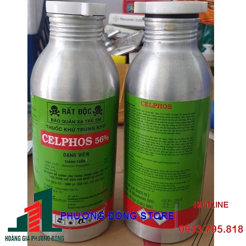 Thuốc xông diệt côn trùng nông sản Celphos 56% (Chai 334 viên, chai 1667v)