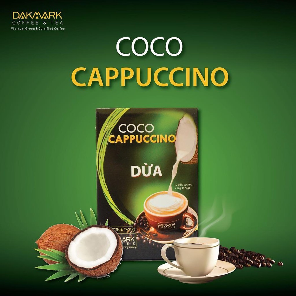 Cà phê Cappuccino Dừa hoà tan DakMark