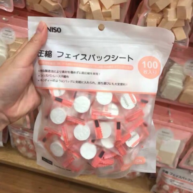 Mặt nạ giấy nén Miniso Nhật Bản 100 viên