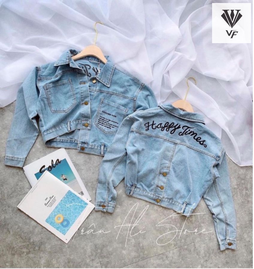 [HỒNG] ÁO KHOÁC JEAN NỮ CÁ TÍNH THỜI TRANG HAPPY TIMES NHIỀU NÚT CÀI SAU LƯNG AQUA JEANS ÁO KHOÁC NỮ ĐẸP BASIC QUẦN BAGGY XẢ KHO ẢNH CUỐI