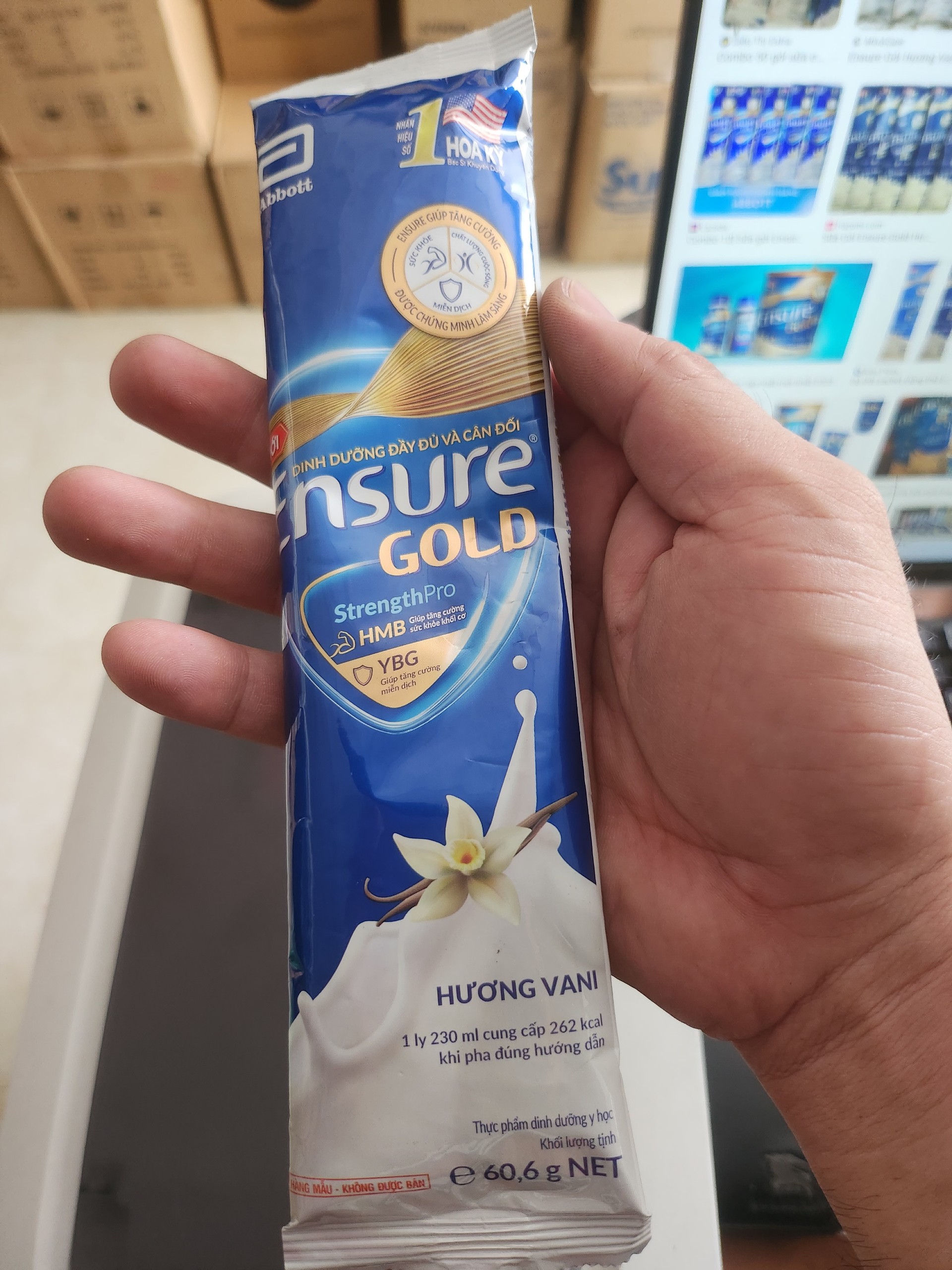 Combo 50 gói sữa Ensure hương vani mẫu mới (date 2025)
