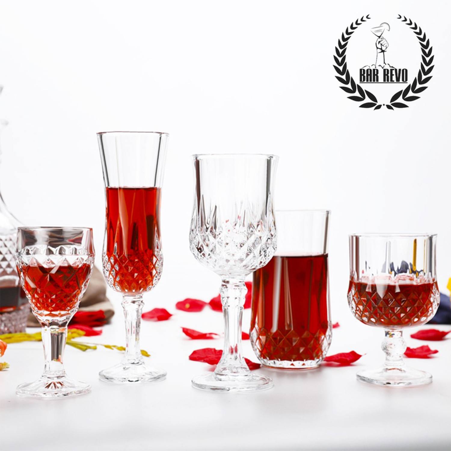 Cocktail Flute Glass - Ly Thuỷ Tinh Khứa Cạnh