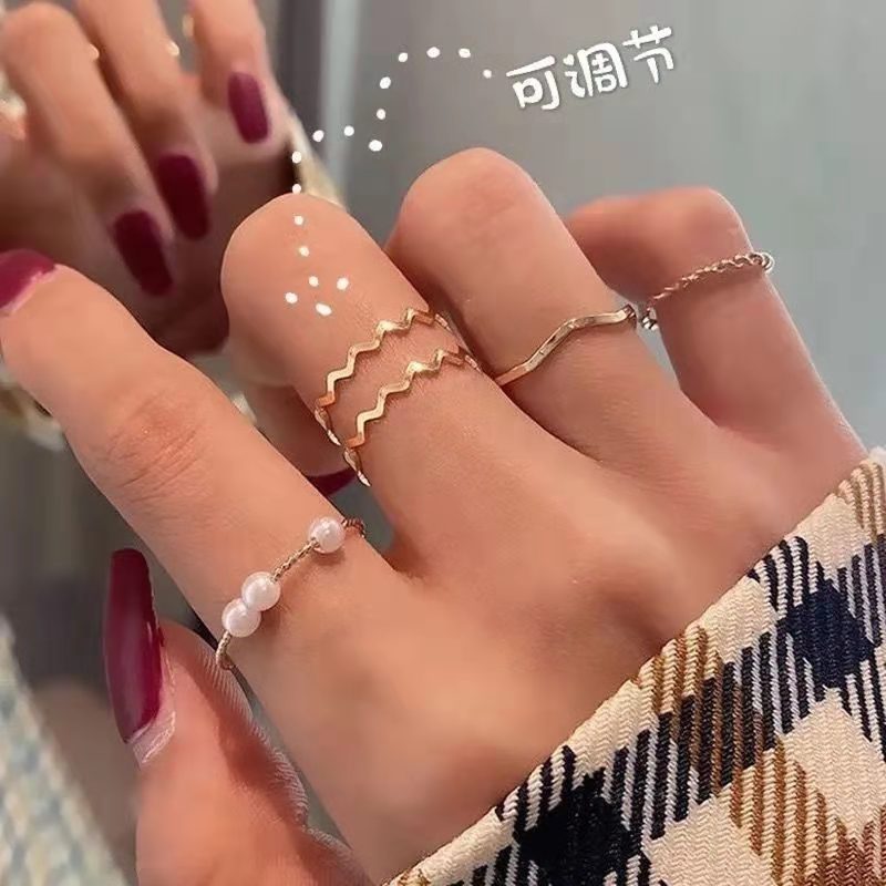 set nhẫn vintage 5 món