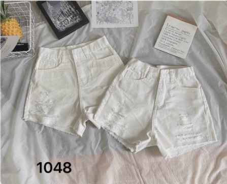 Short Jeans Rách Đen Trắng bigsize Ms 1048