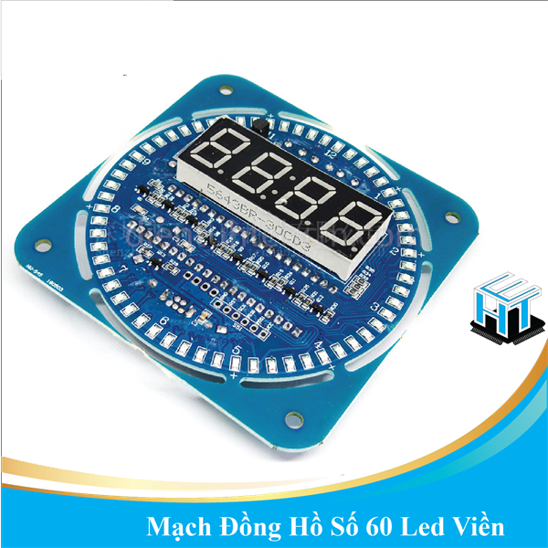 Mạch Đồng Hồ Số 60 Led Viền 89S52 DS1302