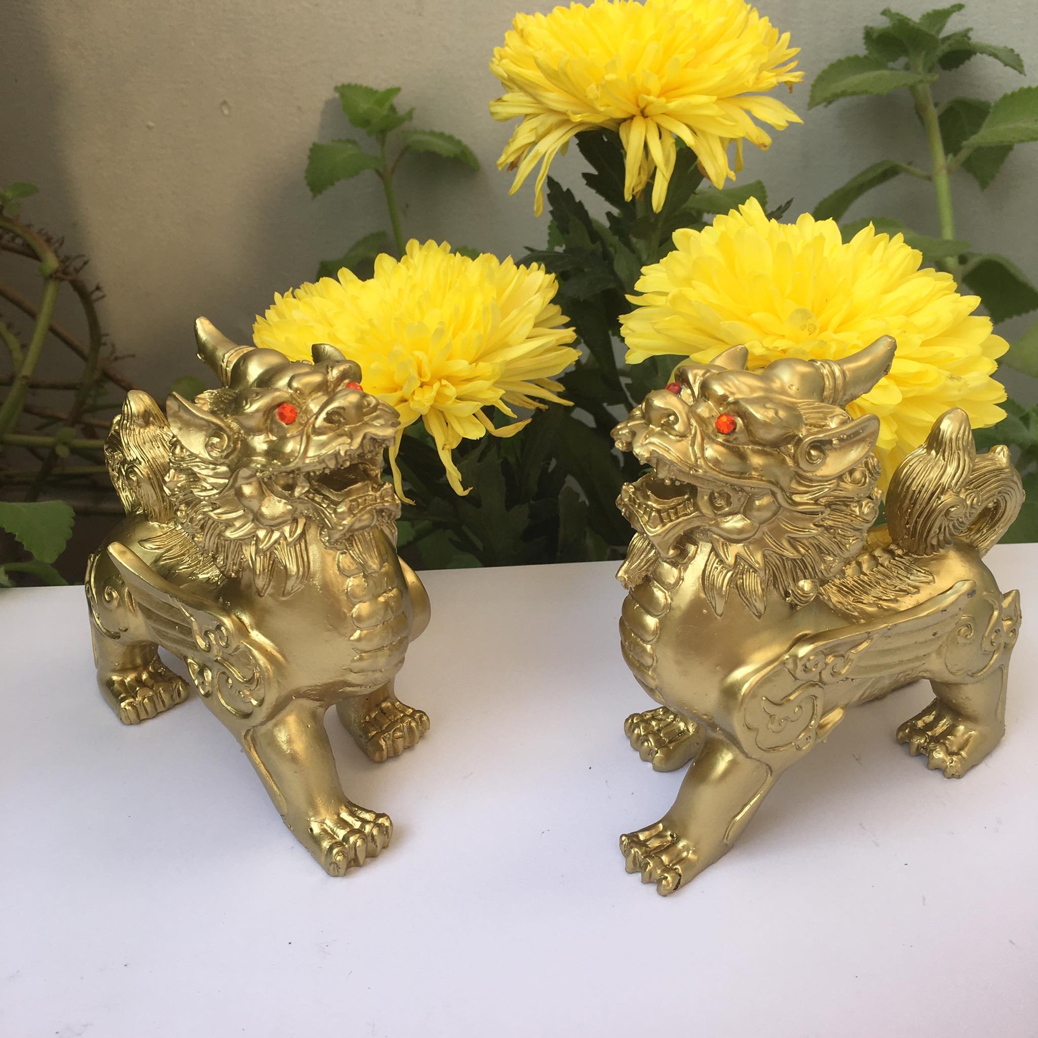 [HCM]Cặp tượng tỳ hưu sơn màu đồng