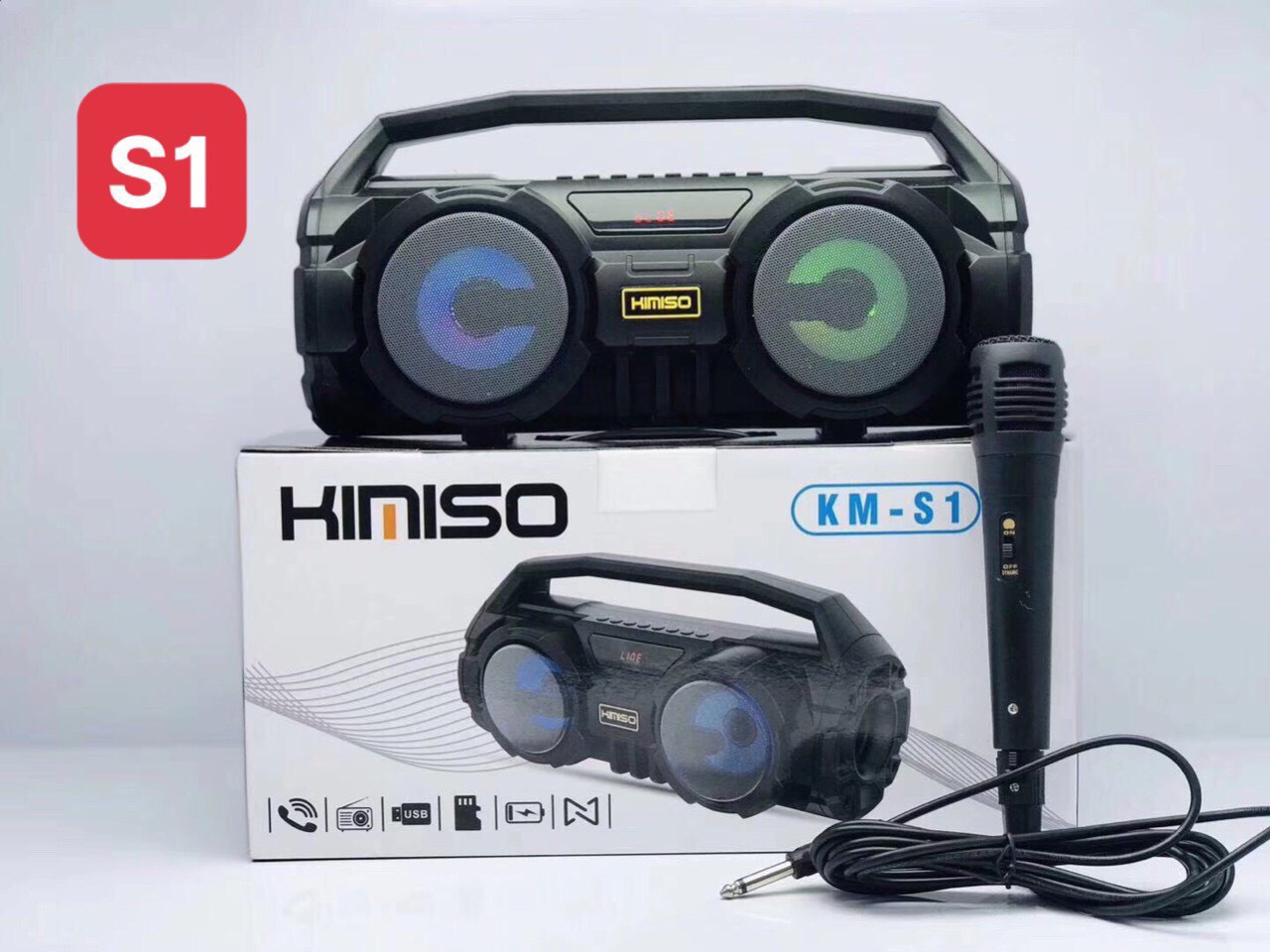 Loa Bluetooth Karaoke KIMISO KM-S3 - (S1 - S2 -) (tặng míc Có dây)