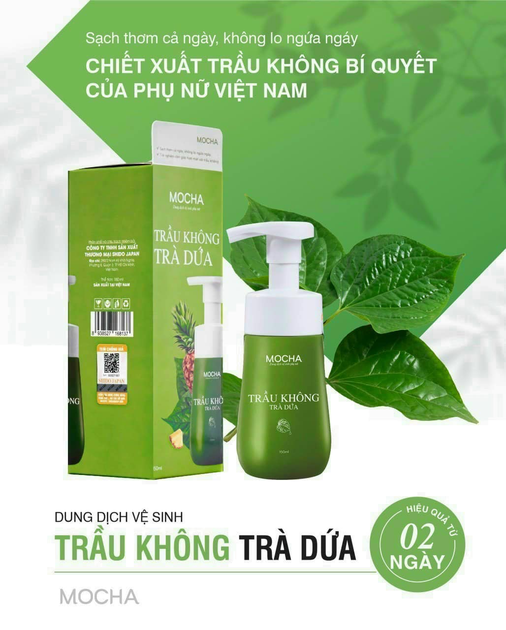 DUNG DỊCH VỆ SINH TRẦU KHÔNG TRÀ DỨA MOCHA