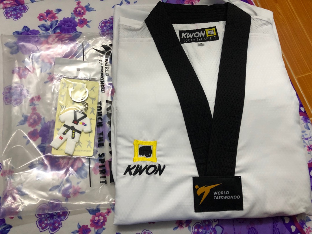 Võ phục Kwon TAEKWONDO vải sọc xương cá