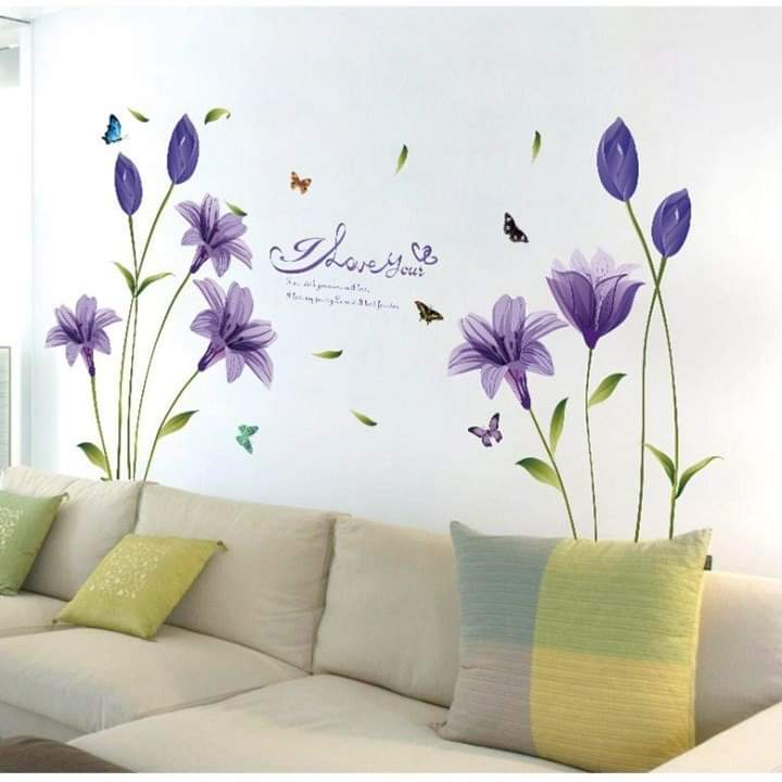[HCM]DECAL DÁN TƯỜNG HOA ANH THẢO TÍM