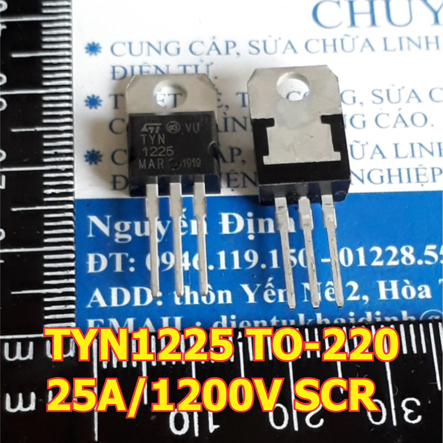 5 con TYN1225 TO-220 25A/1200V SCR kde1242
