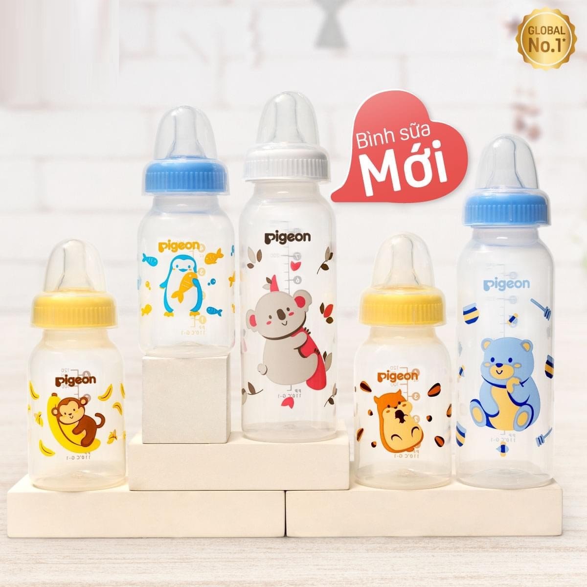 Bình Sữa cổ hẹp Pi.geon 240ml 120ml Bình Sữa PP Tiêu Chuẩn BPA Free