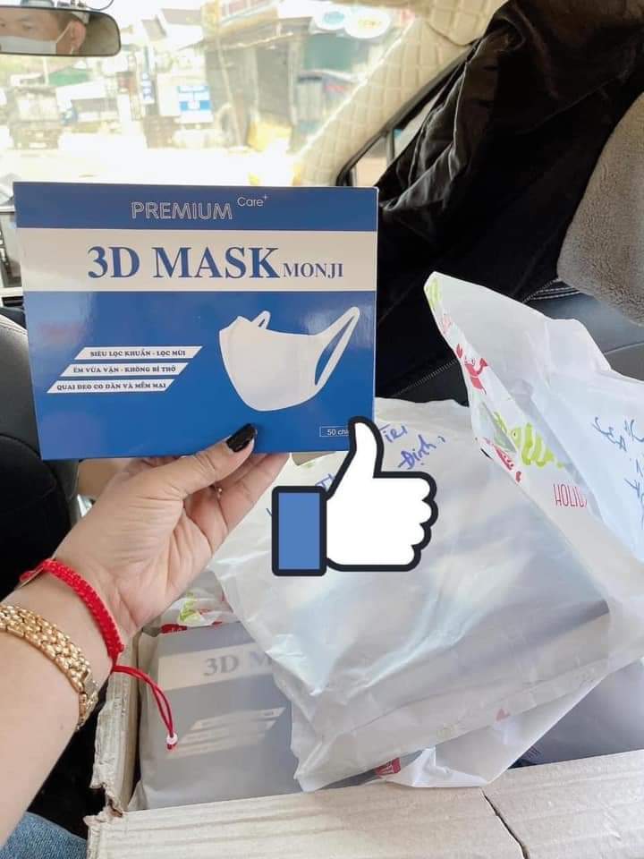(freeshipmax)HỘP 50 CHIẾC KHẨU TRANG 3D MASK