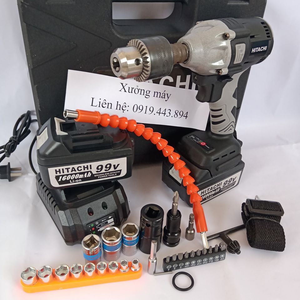 Bộ máy siết bulong Hitachi không chổi than