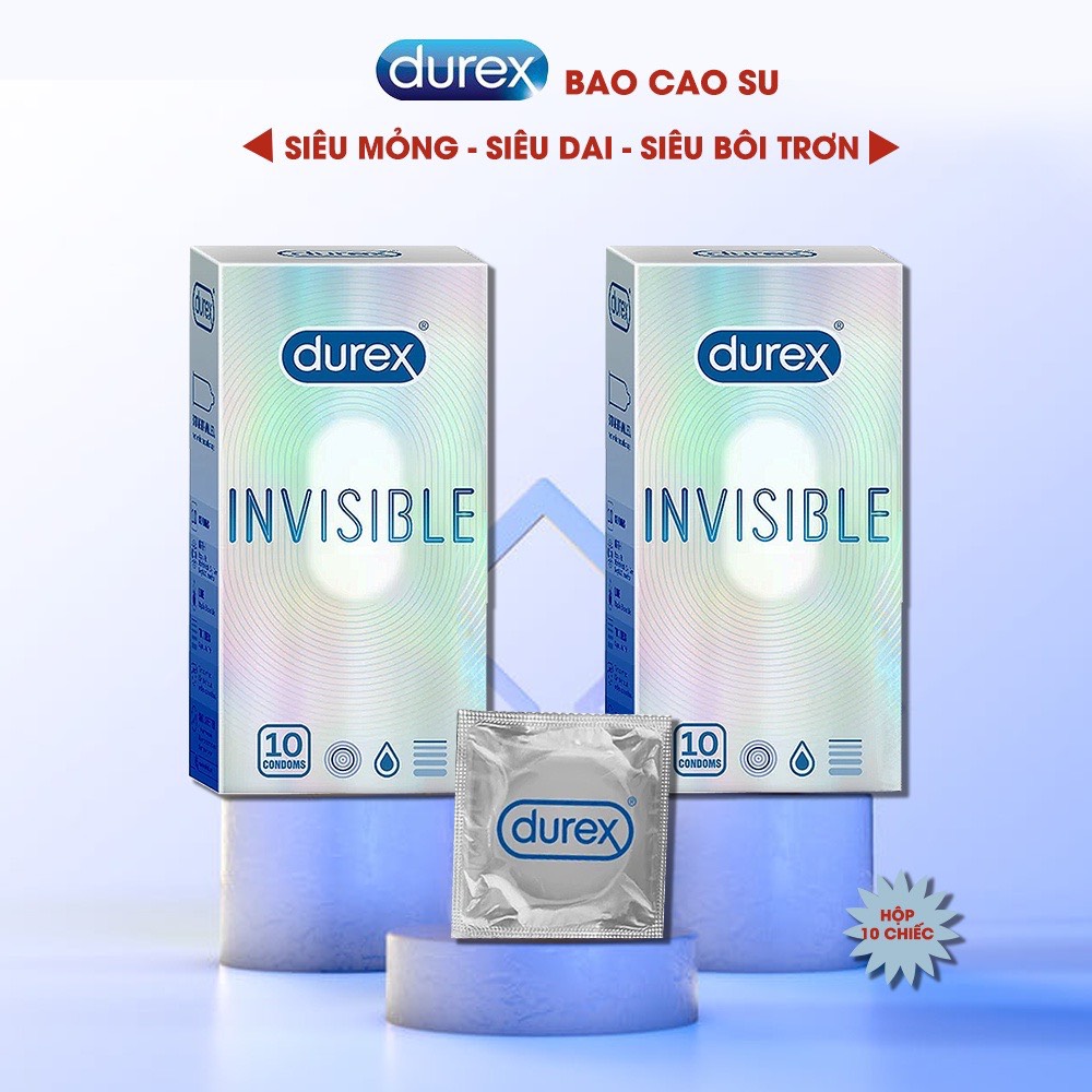 Bao cao su siêu mỏng Durex Invisible Extra Thin Extra Sensitive 1 Hộp 10 Bao