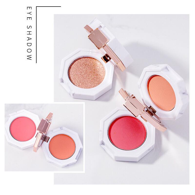 Phấn mắt Maycreate 3 tầng 2 mầu kèm gương vân đá