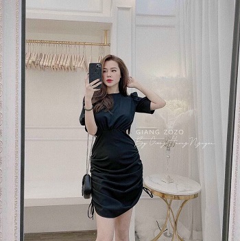 [HCM]ĐẦM RÚT DÂY TAY PHỒNG KHOÉT EO SIÊU XINH