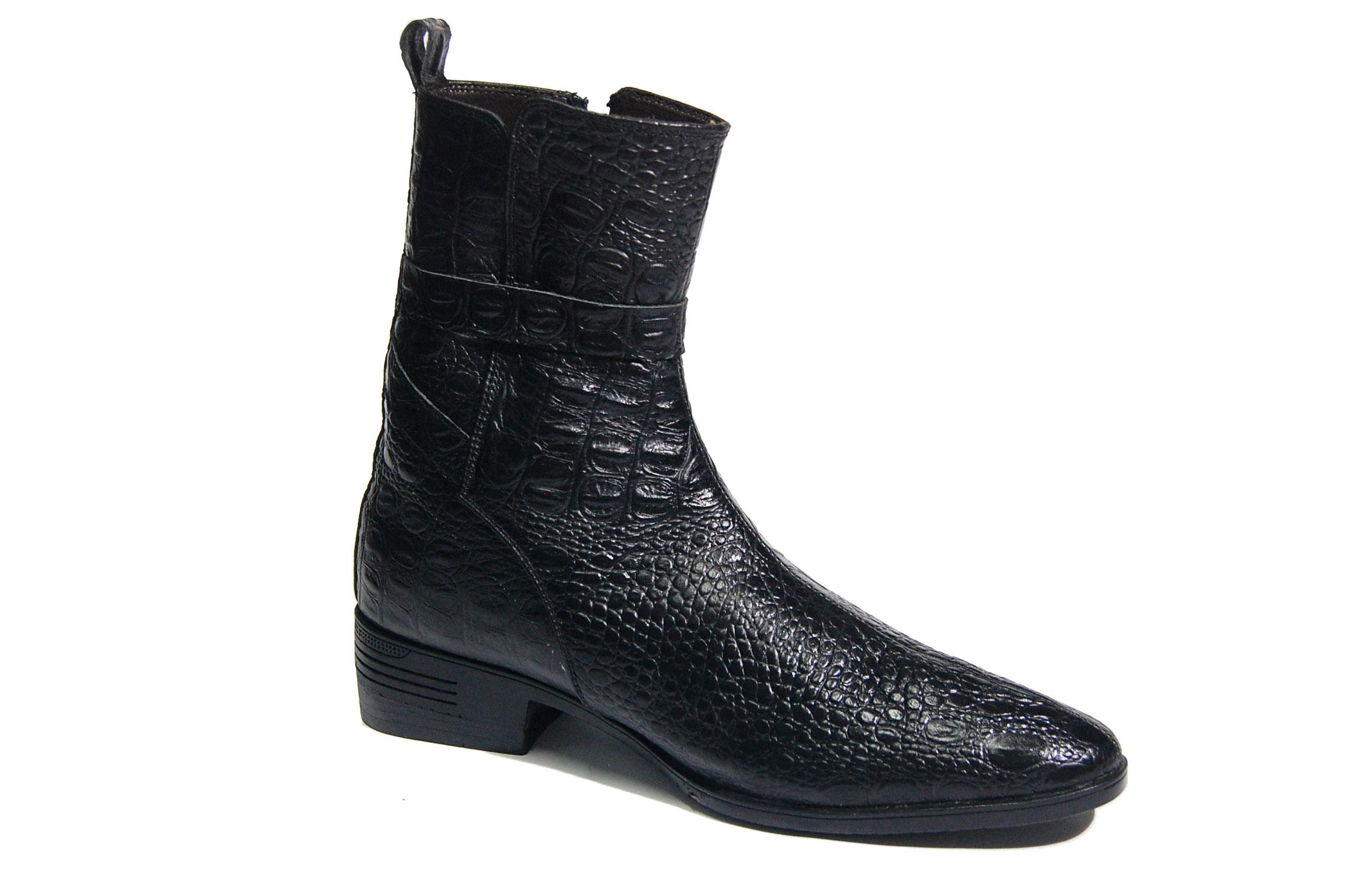 [HCM]Giày boot nam vân cá sấu da bò thật. Bảo hành 12 tháng.MS: B138