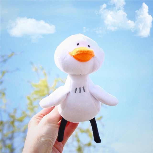 Móc khoá vịt bông trắng mỏ vàng cute