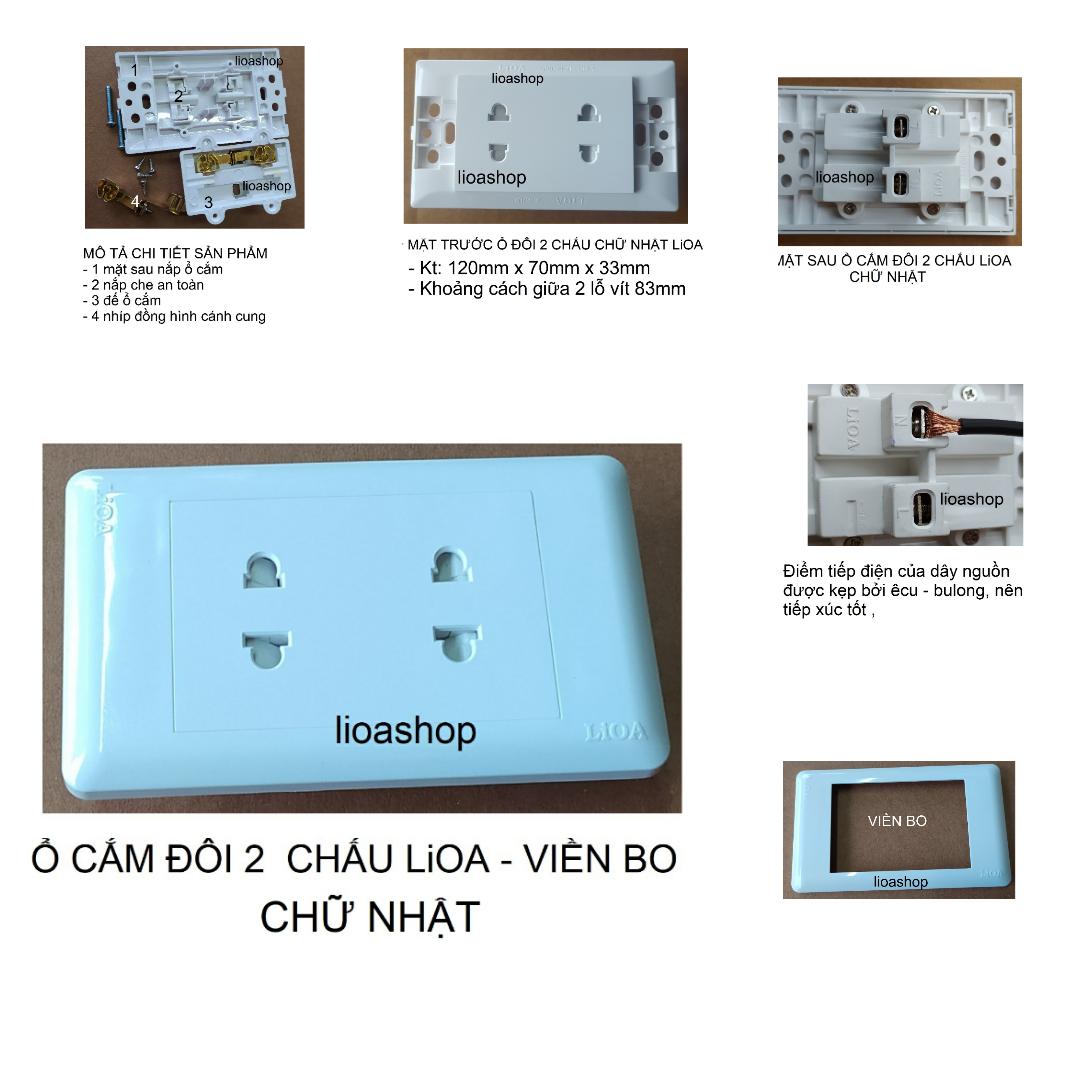 Ổ CẮM ĐÔI 2 CHẤU LiOA.