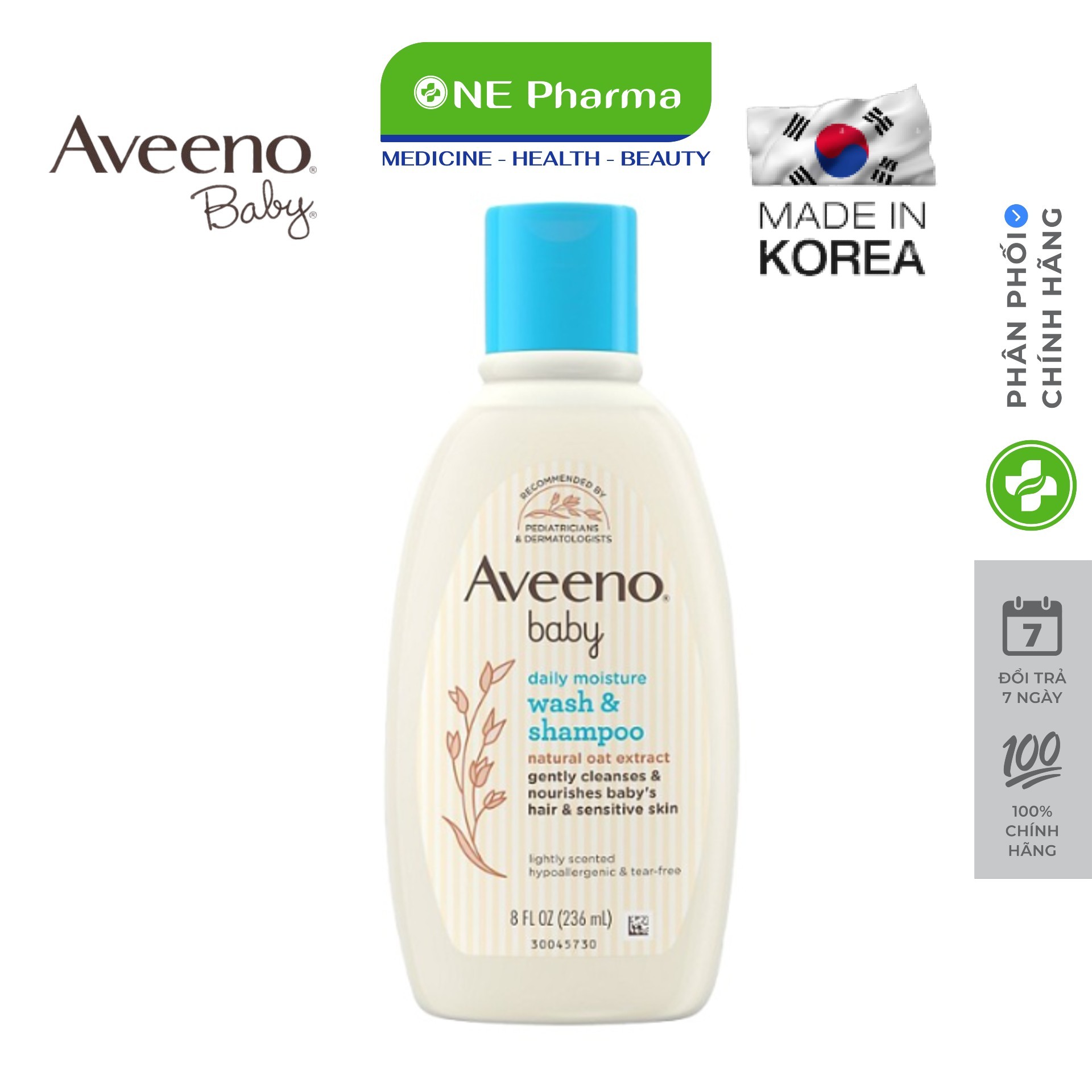 Sữa tắm gội toàn thân Aveeno baby 236ml