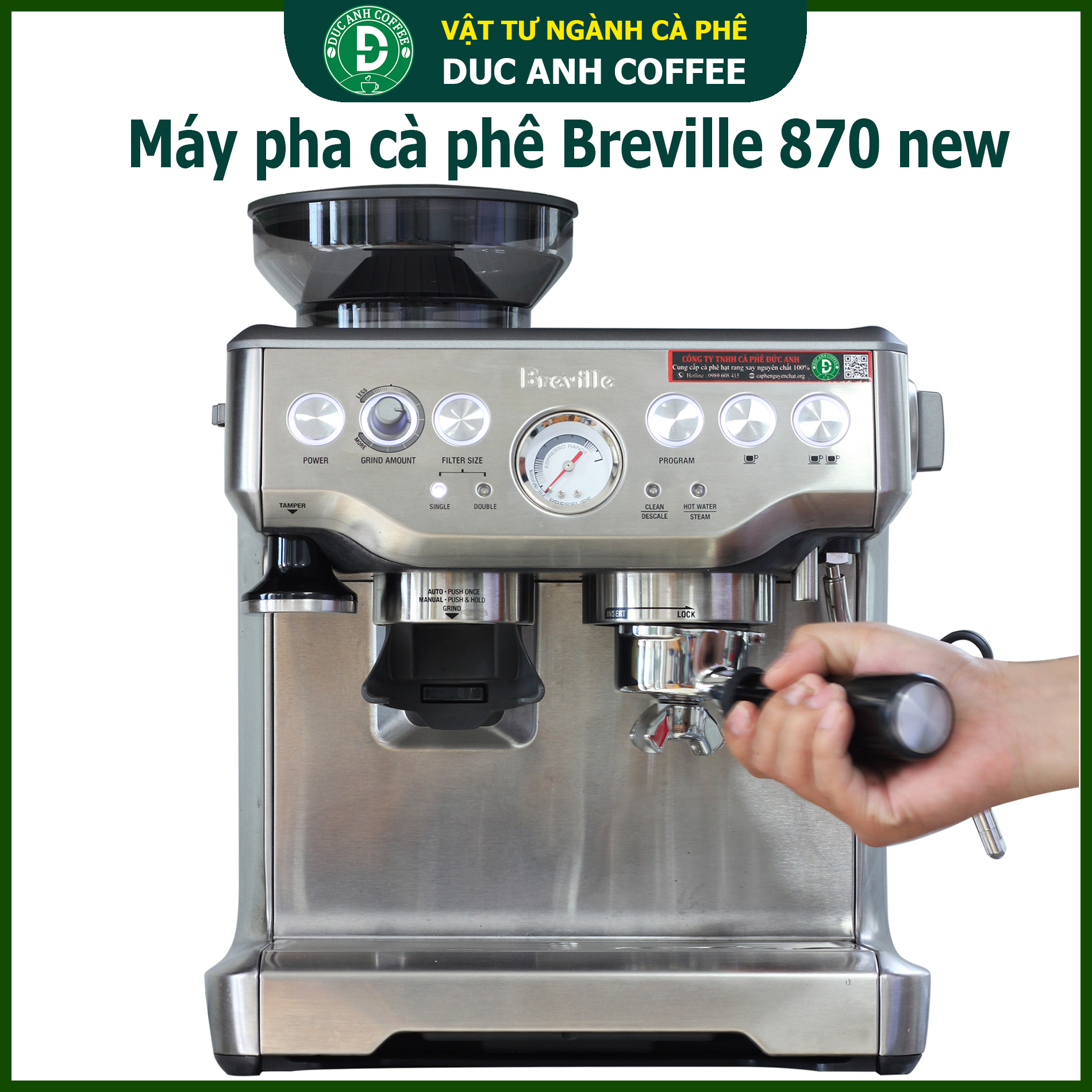 Máy pha cà phê Breville 870 chuẩn Espresso hàng nhập ÚC mới