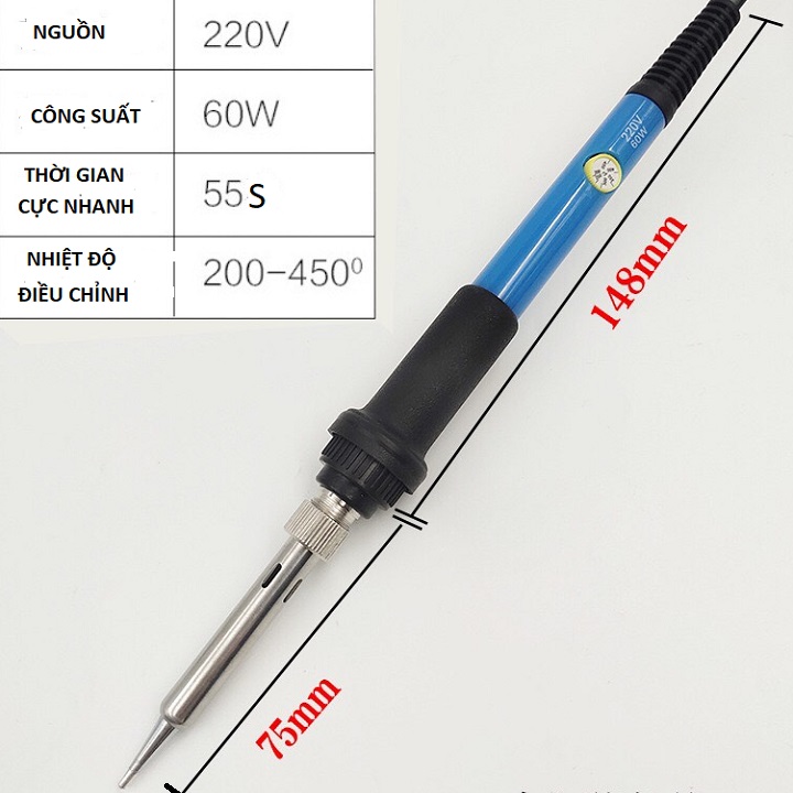 Mỏ hàn chì - Mỏ hàn thiếc 60w kèm 5 món phụ kiện