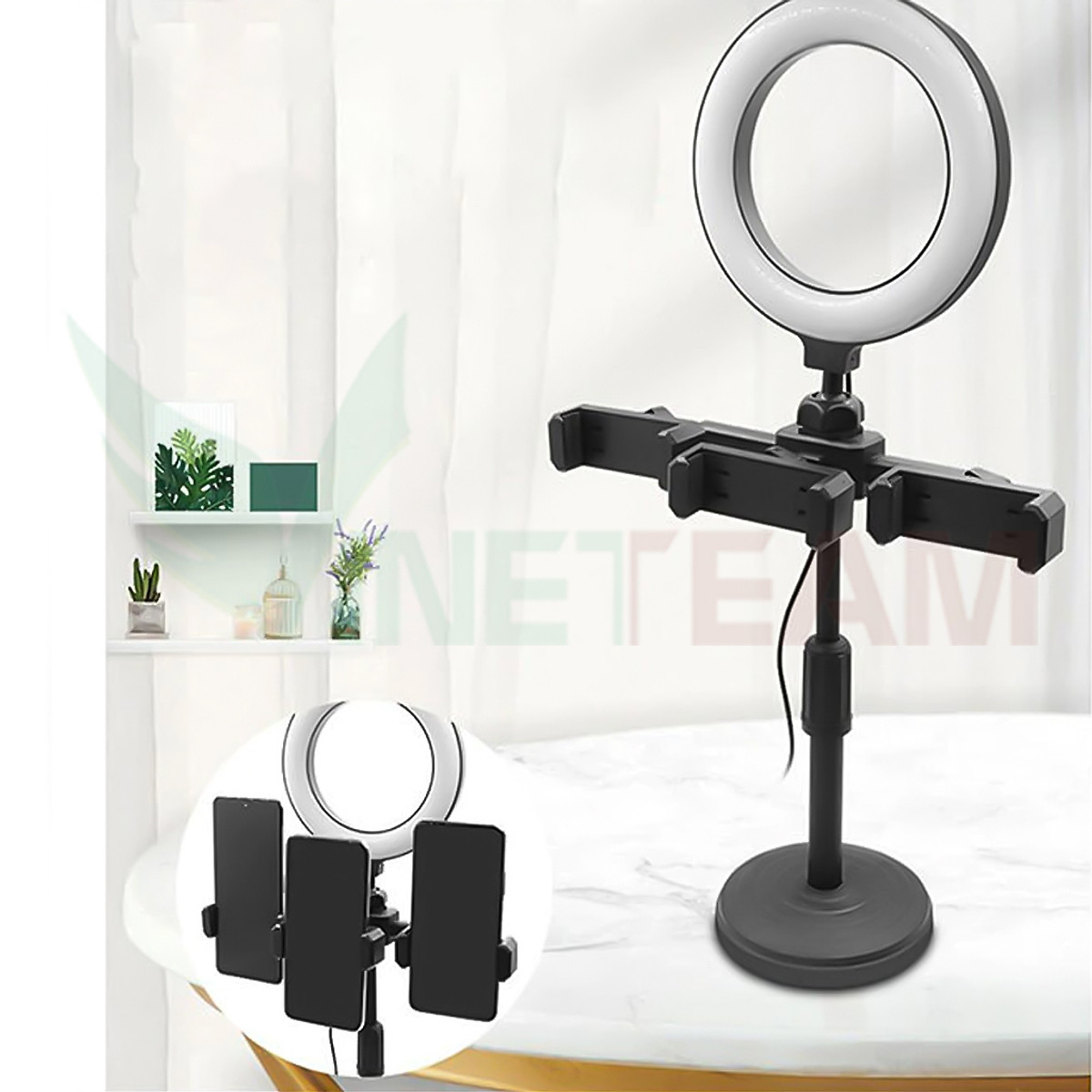 Giá đỡ/ Chân đế livestream để bàn có đèn led