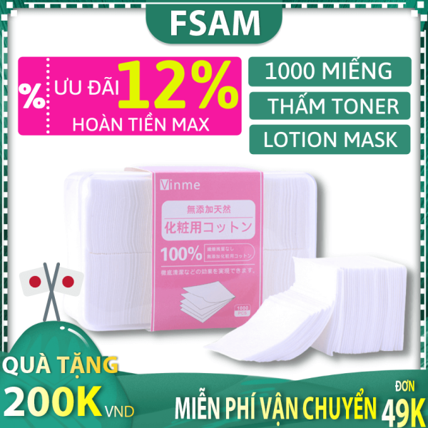Bông Tẩy Trang Thấm Toner Đắp Lotion Mask 1000 Miếng Mỏng Nhật Bản Loại Tốt Tiết Kiệm Ko Thua Gói 222 M, Mua Mỹ Phẩm, Skincare, Đồ Trang Điểm Giá Tốt Tại Fsam Store