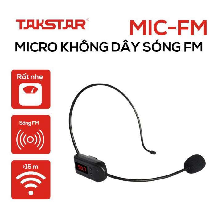 Tech Zone 73 Mic trợ giảng không dây FM cài đầu, mic đeo tai trợ giảng, micro trợ giảng, mic giành cho loa trợ giảng