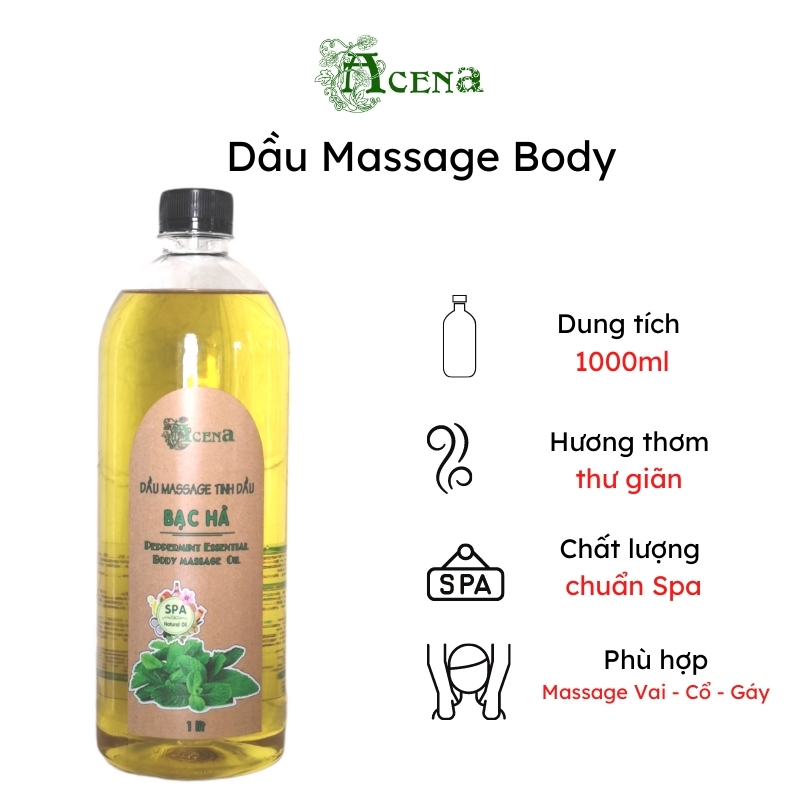 Dầu Massage Body Bạc Hà ACENA 1000ml